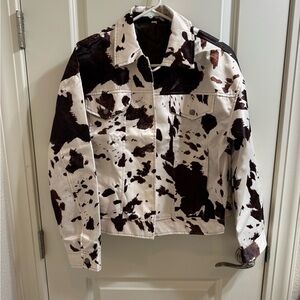 Cow Print Denim Jacket
